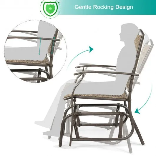 2 pcs Patio Swing Single Glider Chair Rocking Seating