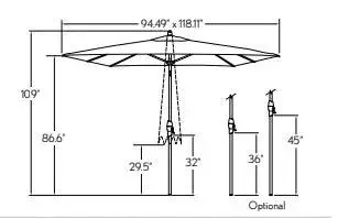 8’x10’ AUTO TILT BOTTOM POLE