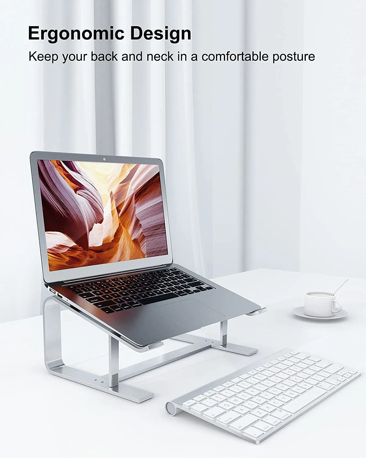 Aluminum Computer Stand for Laptops - Silver