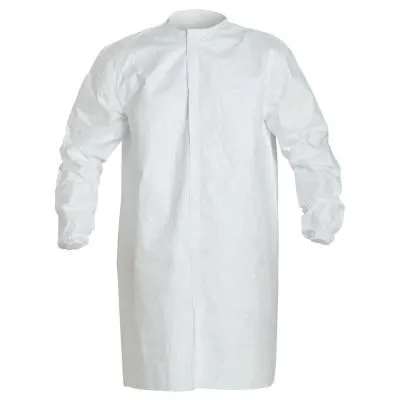 DuPont™ Tyvek® IsoClean® Frock with Snap Front, 4X-Large, White, IC270BWH4X0030CS