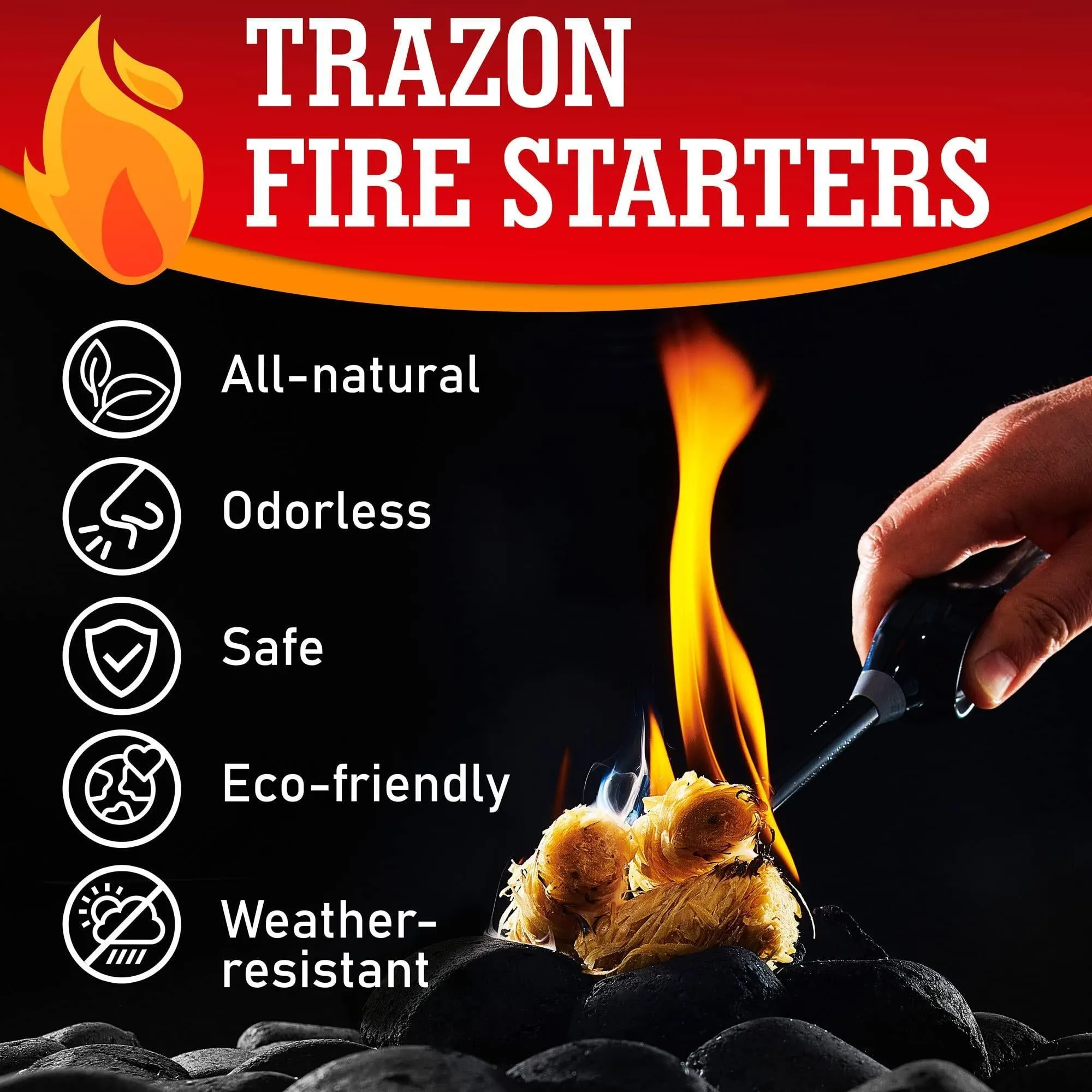 Fire Starters for Indoor Fireplace Campfires Wood Stove Grill Charcoal