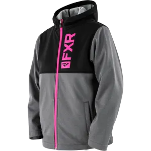 FXR Helium Youth Softshell Grey Heather/Electric Pink