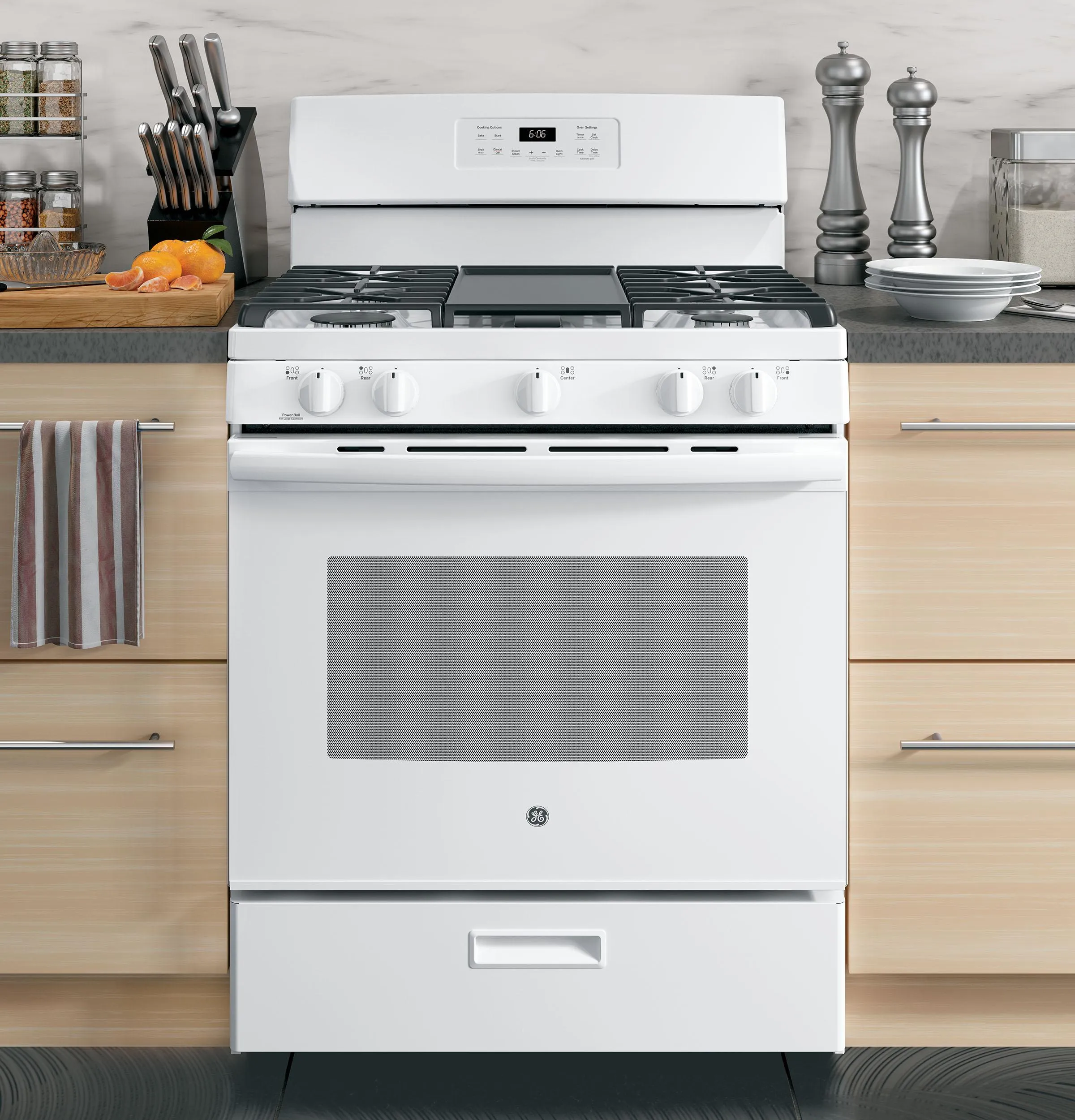 JGBS66DEKWW GE® 30" Free-Standing Gas Range