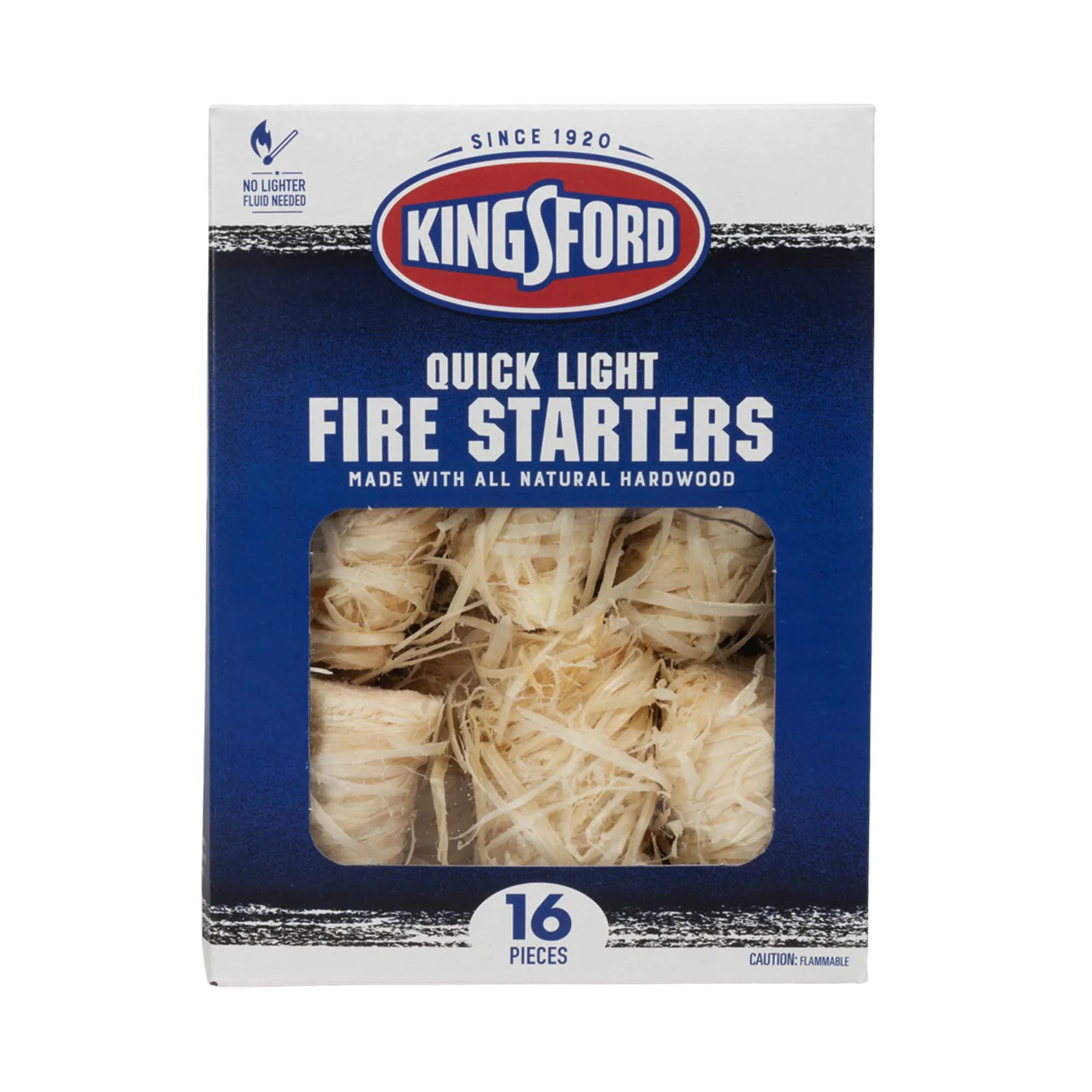 Kingsford Quick Light Fire Starters | Wooden Fire Starters Made With All Natural Hardwood for Grilling, Campfires, and Outdoor Fireplaces | 16 Count Fire Starter Rolls