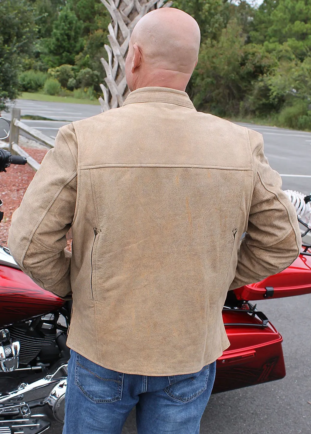 Light Brown Vented Scooter Jacket w/Dual Concealed Pockets #M6045ZGN