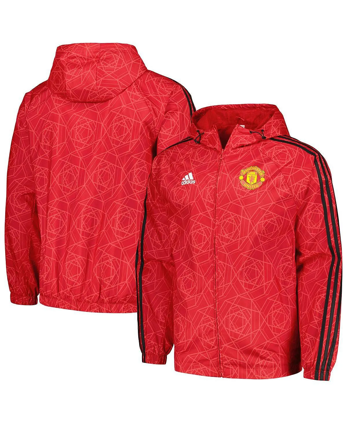 Manchester United Men's Red Full Zip Windbreaker 2023/24 DNA Raglan adidas