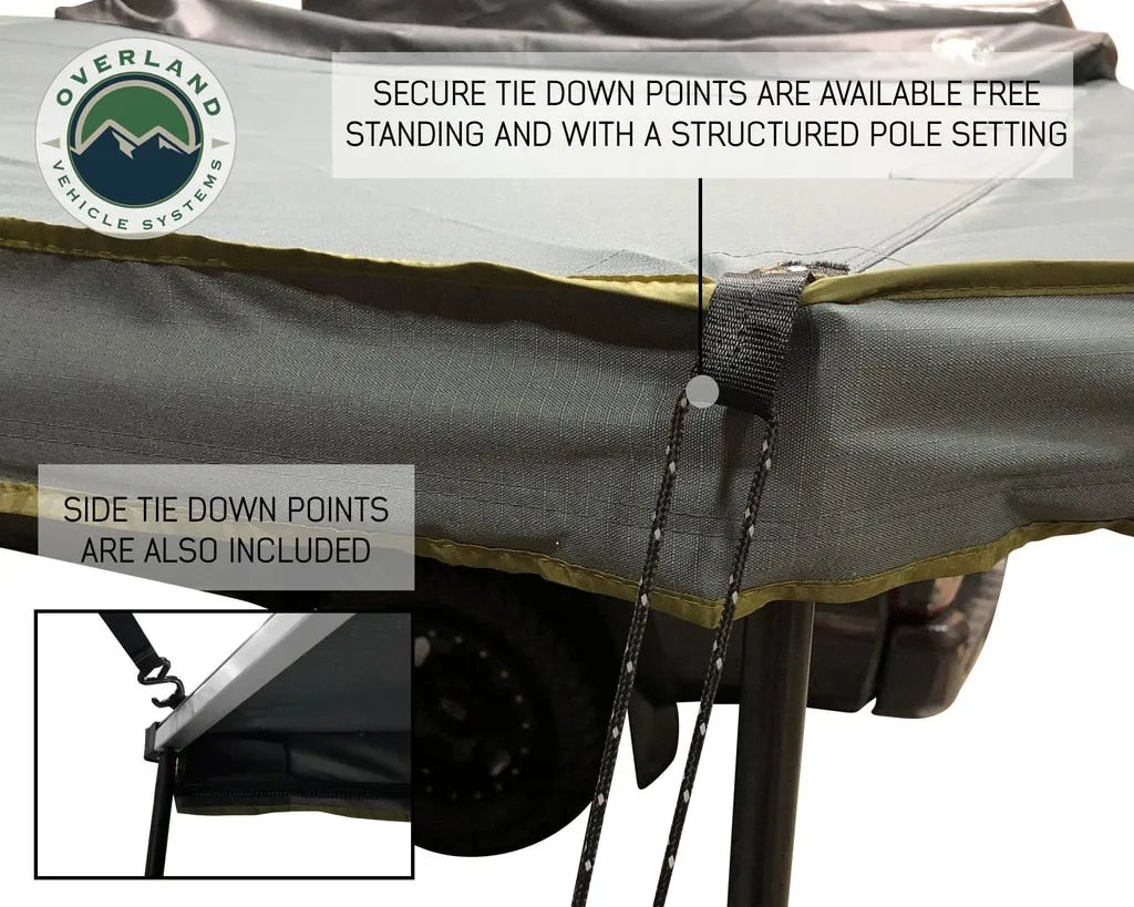 Overland Vehicle Systems 19609907 OVS Nomadic Awning 180 - Dark Gray Cover With Black Cover Universal