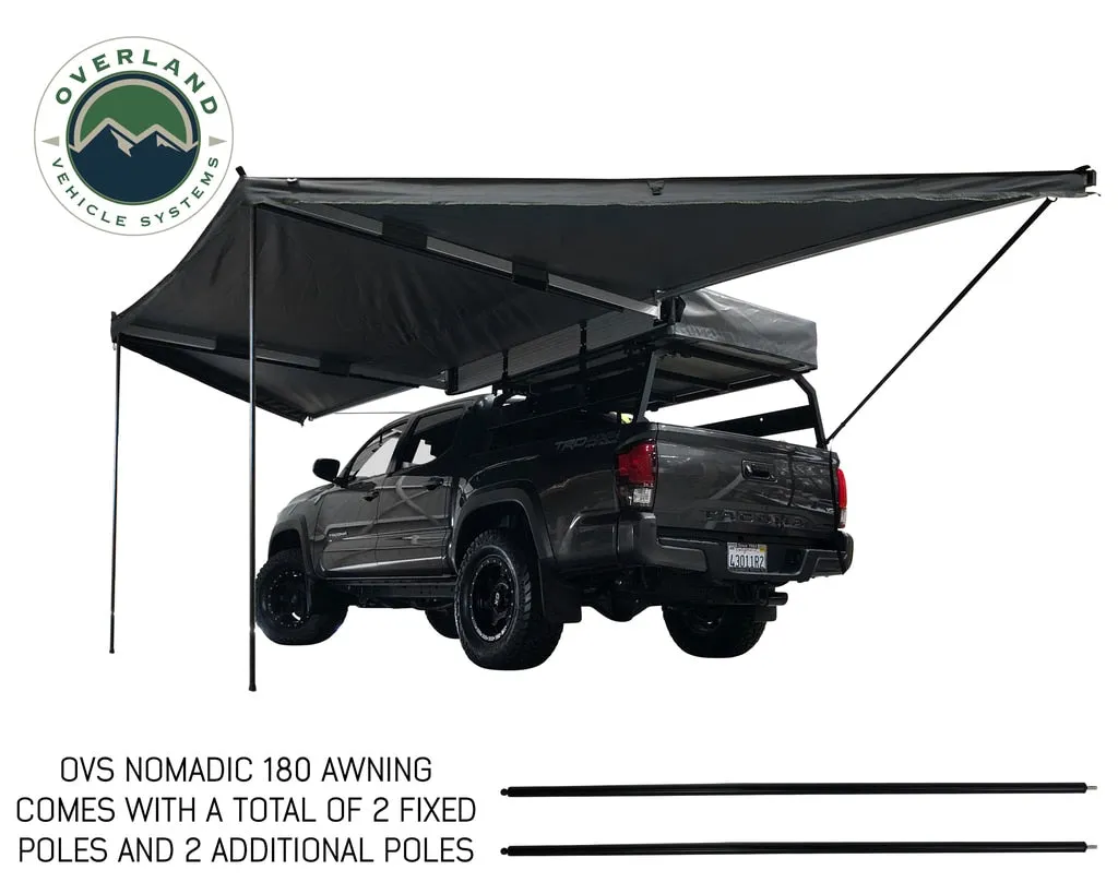 Overland Vehicle Systems 19609907 OVS Nomadic Awning 180 - Dark Gray Cover With Black Cover Universal