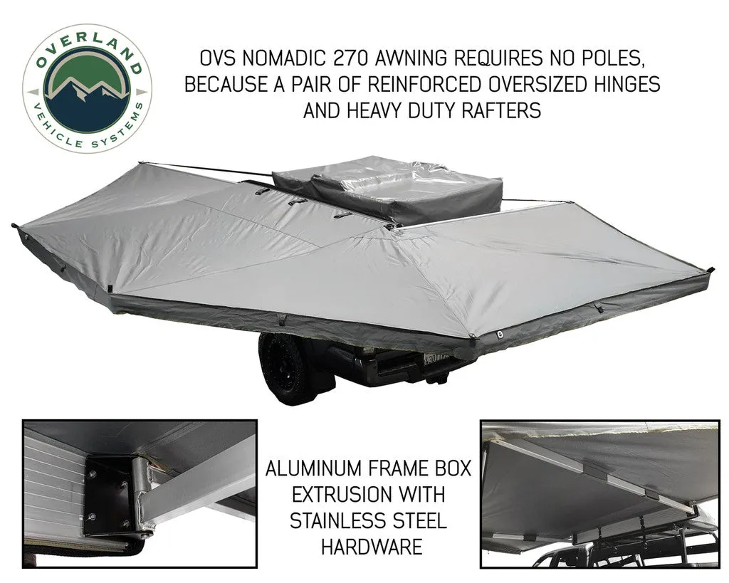 Overland Vehicle Systems 270 Awning with Bracket Kit for Mid - High Roofline Vans