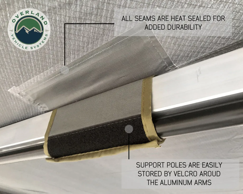 Overland Vehicle Systems 270 Awning with Bracket Kit for Mid - High Roofline Vans