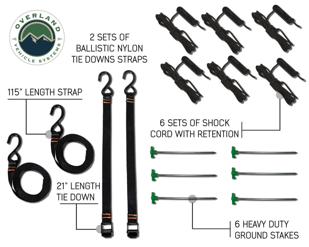 Overland Vehicle Systems 270 Awning with Bracket Kit for Mid - High Roofline Vans