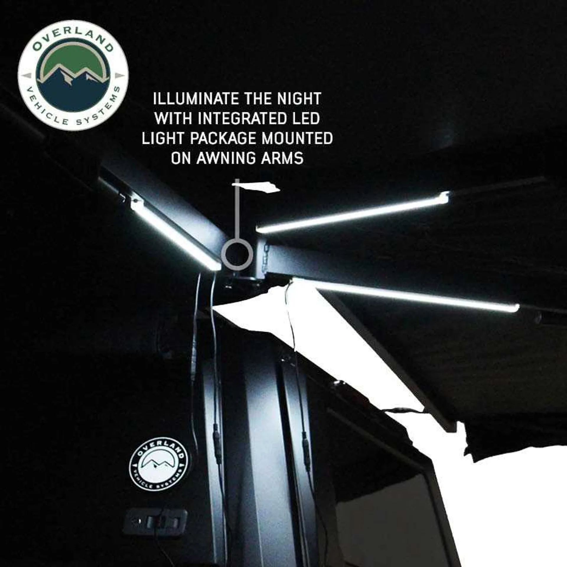 OVS XD Nomadic 270 Degree Awning & Wall Kit Combo - Lights, Black Out, Black Body , Trim, and Travel Cover