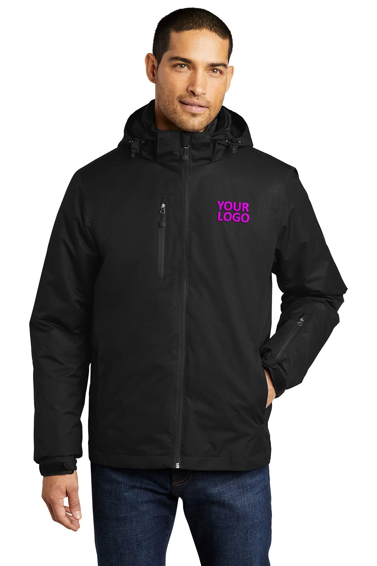 Port Authority Vortex Customized Waterproof 3-in-1 Jackets, Black/ Black