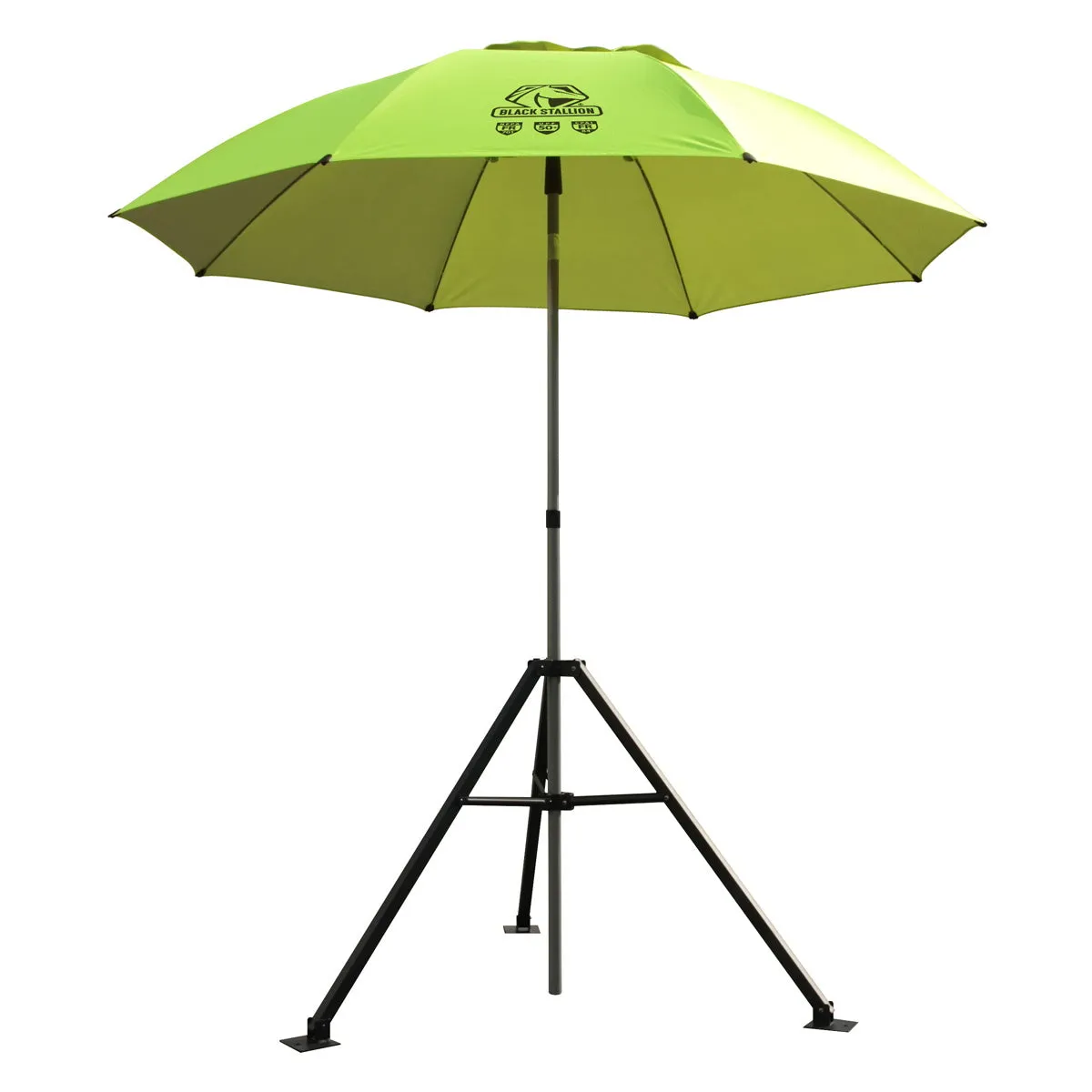 Revco Black Stallion Yellow/Lime FR Industrial Umbrella with Stand (UB250-YEL)