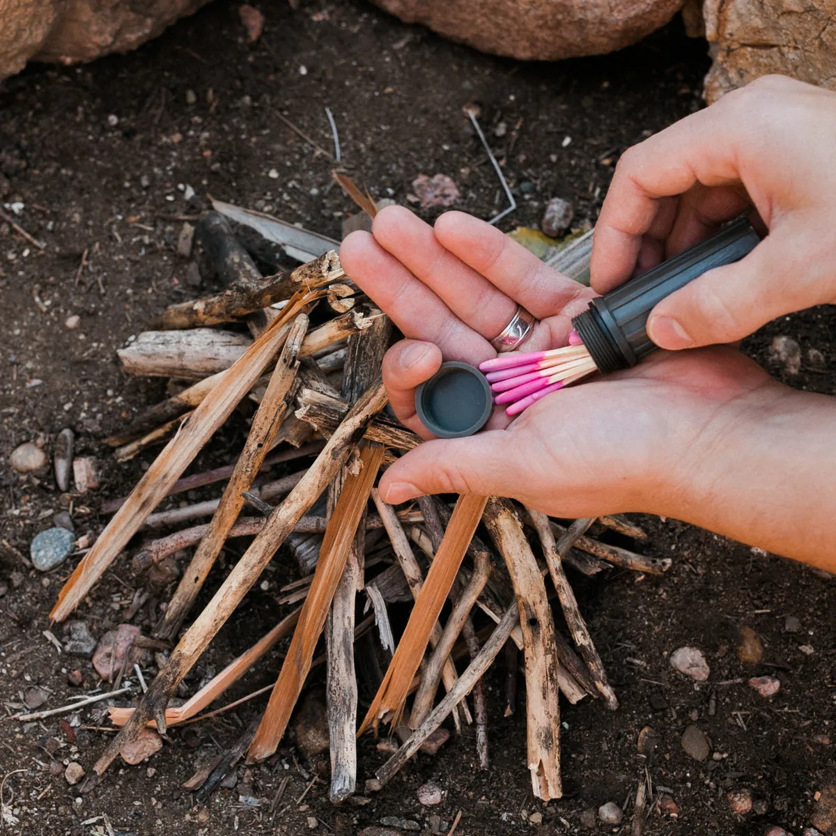 Safety Weatherproof Matches w/ Waterproof Case