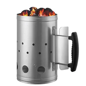 SIAM EXPRESS BBQ Chimney Starter Charcoal Coal Starter Quick Start Barbecue Lighter Burning with Safety Handle