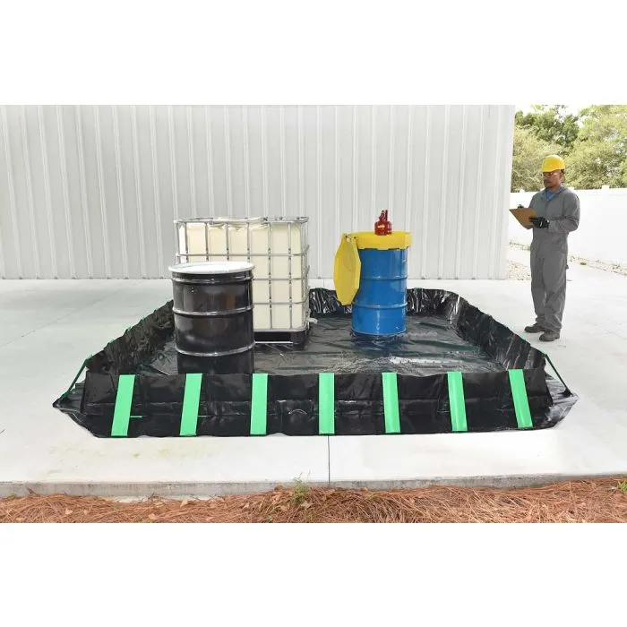 UltraTech 8695 Containment Berm, Compact Model, 12' x 40' x 1', 24 MIL PVC, Black, 1 Each