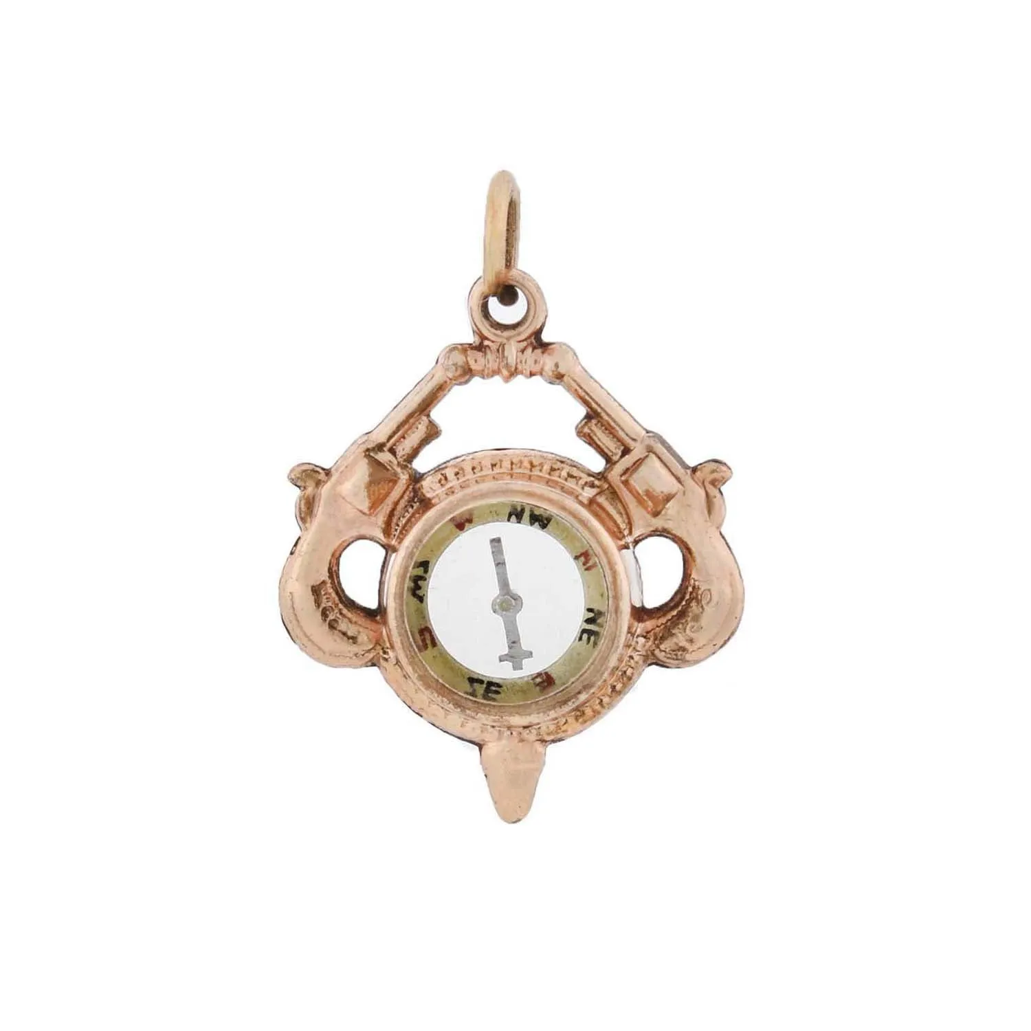 Victorian Double-Sided Compass   Revolver Fob Pendant