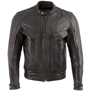 Xelement B7496 Men's 'Bandit' Retro Distressed Brown Leather Jacket with X-Armor Protection